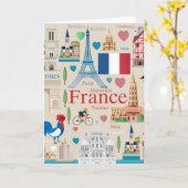 フランスかわいいアイコン カード (黄色い花)