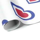 フランスかフランス語によって旗インスパイアハート ラッピングペーパー (ロールコーナー)