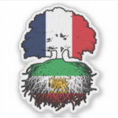 フランスで育ったイランのルーツ ライオンと太陽 シール (正面)