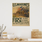 フランスで自由のために戦う最初の米海軍 ポスター (キッチン)