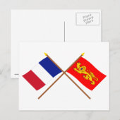 フランスとアキテーヌの交差国旗 ポストカード (正面/裏面)