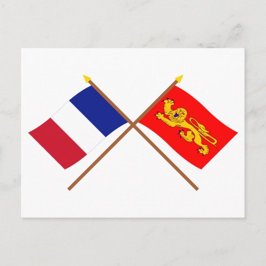 フランスとアキテーヌの交差国旗 ポストカード (正面)