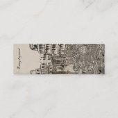 フランスとイタリアのヴィンテージのスケッチ2つ、ブックマーク スキニー名刺 (正面)