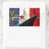 フランスとエッフェル塔と自由の女神 長方形シール (バッグ)