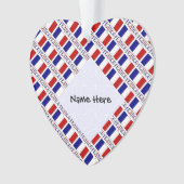 フランスとフランスの国旗のタイルパーソナライズされた表示 オーナメント (正面)