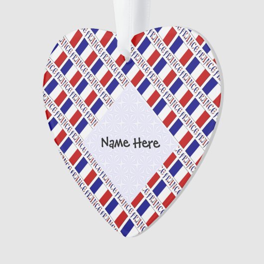 フランスとフランスの国旗のタイルパーソナライズされた表示 オーナメント (正面)