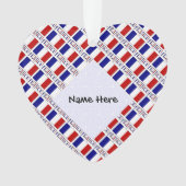 フランスとフランスの国旗のタイルパーソナライズされた表示 オーナメント (正面)