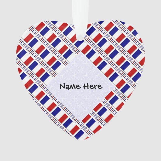 フランスとフランスの国旗のタイルパーソナライズされた表示 オーナメント (正面)