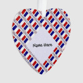 フランスとフランスの国旗のタイルパーソナライズされた表示 オーナメント (正面)