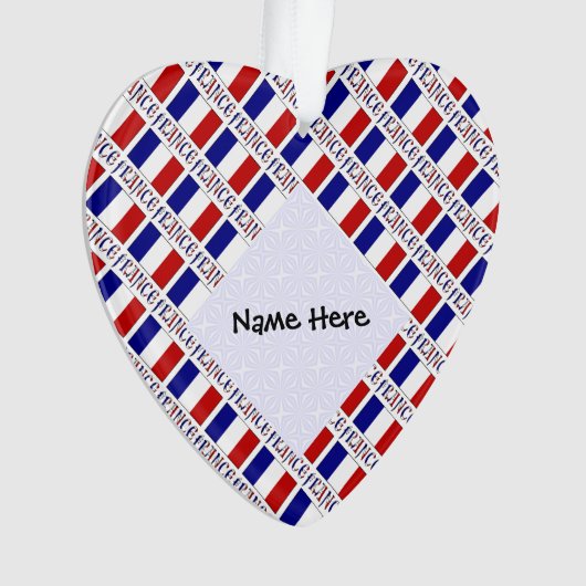 フランスとフランスの国旗のタイルパーソナライズされた表示 オーナメント (正面)