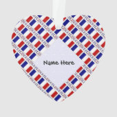 フランスとフランスの国旗のタイルパーソナライズされた表示 オーナメント (裏面)