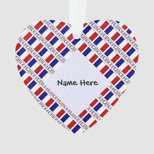 フランスとフランスの国旗のタイルパーソナライズされた表示 オーナメント (裏面)