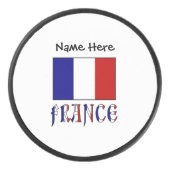 フランスとフランス国旗とお名前 アイスホッケーパック (正面)