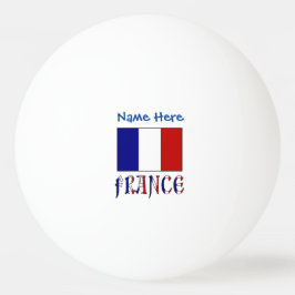 フランスとフランス国旗ブルーのパーソナライズ 卓球ボール