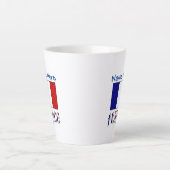 フランスとフランス国旗ブルーのパーソナライズ 小 カフェラテマグ (正面)