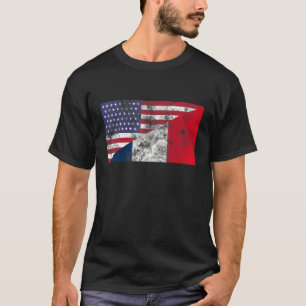 フランスと統一された州国旗の友情の苦悩 Tシャツ