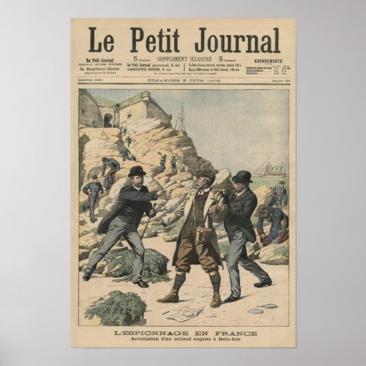 フランスにおけるスパイ英国の大佐の逮捕 ポスター (正面)