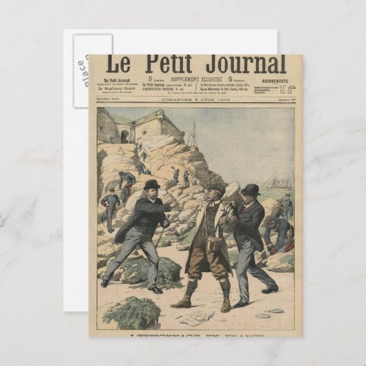 フランスにおけるスパイ英国の大佐の逮捕 ポストカード (正面/裏面)