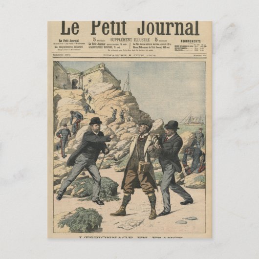 フランスにおけるスパイ英国の大佐の逮捕 ポストカード (正面)