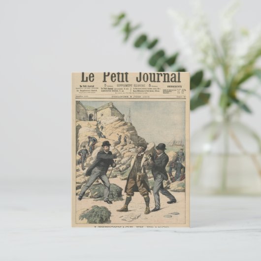 フランスにおけるスパイ英国の大佐の逮捕 ポストカード (スタンド正面)