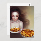 フランスのおもしろい女神を炒める ポストカード (正面/裏面)