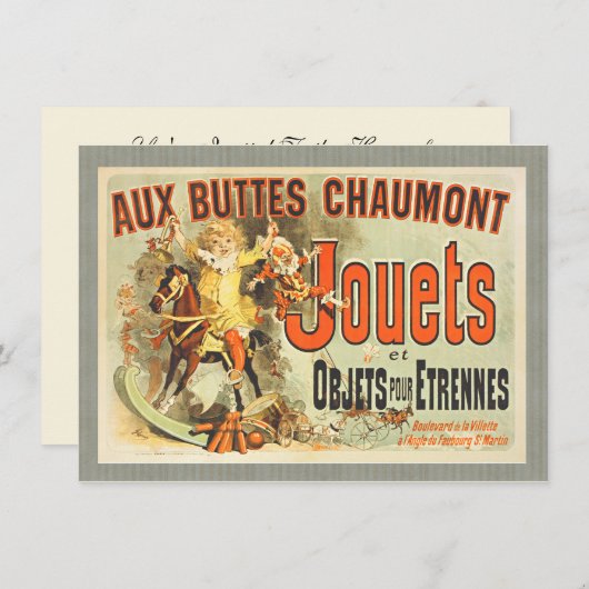 フランスのおもちゃのジョエツの友達のヴィンテージポスター 招待状 (正面/裏面)