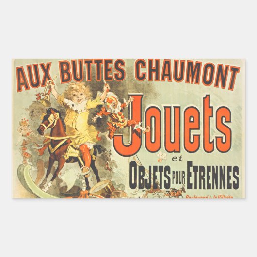 フランスのおもちゃのジョエツの友達 ヴィンテージ ポスター 長方形シール (正面)