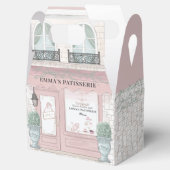 フランスのお菓子屋さん ピンクのギフトボックス フェイバーボックス (オープン)