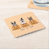 フランスのかぼちゃをトリックまたは治療する ペーパーコースター (アングル)