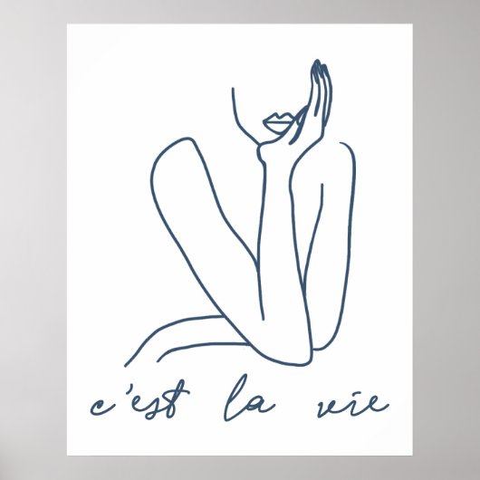 フランスのしゃれているC'est la Vie Poster ポスター (正面)