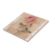 フランスのでビクトリアンなピンクのバラ タイル (側面)