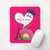 フランスのなアイコンおよび記号を用いるハートの形 マウスパッド (マウス)