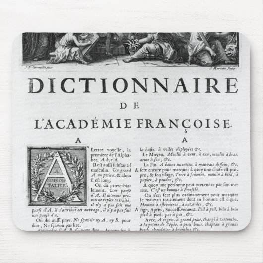 フランスのなアカデミー辞書のためのFrontispiece マウスパッド (正面)