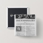 フランスのなアカデミー辞書のためのFrontispiece 缶バッジ (正面&裏面)