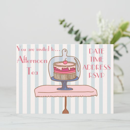 フランスのなアールデコの午後のハイティーのパーティー 招待状 (スタンド正面)