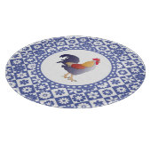 フランスのなオンドリの国の台所青および白 カッティングボード (角)