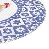 フランスのなオンドリの国の台所青および白 カッティングボード (角)