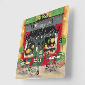 フランスのなカフェのアクリルの柱時計 スクエア壁時計 (傾斜)