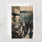 フランスのなカフェのウェイター ポストカード (正面/裏面)