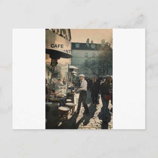 フランスのなカフェのウェイター ポストカード (正面)