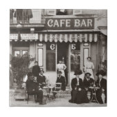 フランスのなカフェのバーの通り場面 タイル (正面)