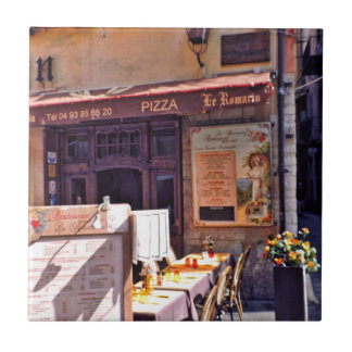 フランスのなカフェ場面 タイル