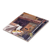 フランスのなカフェ場面 タイル (側面)