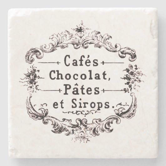 フランスのなカフェ ストーンコースター (正面)
