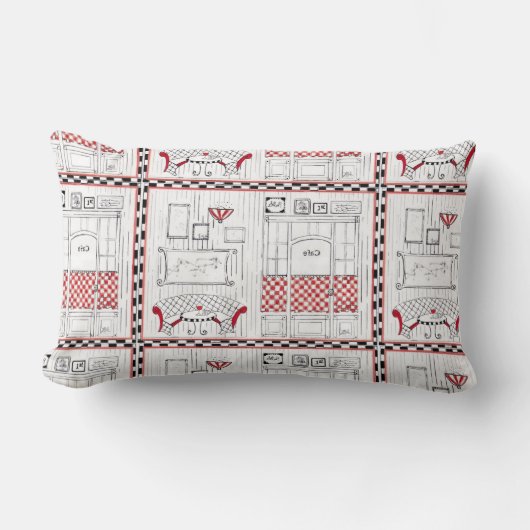 "フランスのなカフェ ランバークッション (正面)