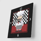 フランスのなシェフ スクエア壁時計 (傾斜)