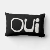 フランスのなタイポグラフィの装飾用クッション(Oui) ランバークッション (裏面)