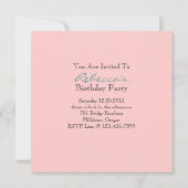 フランスのなティーポットのmarieのアントワネットの誕生会 招待状 (裏面)