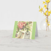 フランスのなテーマのヴィンテージのパリのメッセージカード カード (黄色い花)