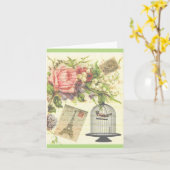 フランスのなテーマのヴィンテージのパリのメッセージカード カード (黄色い花)